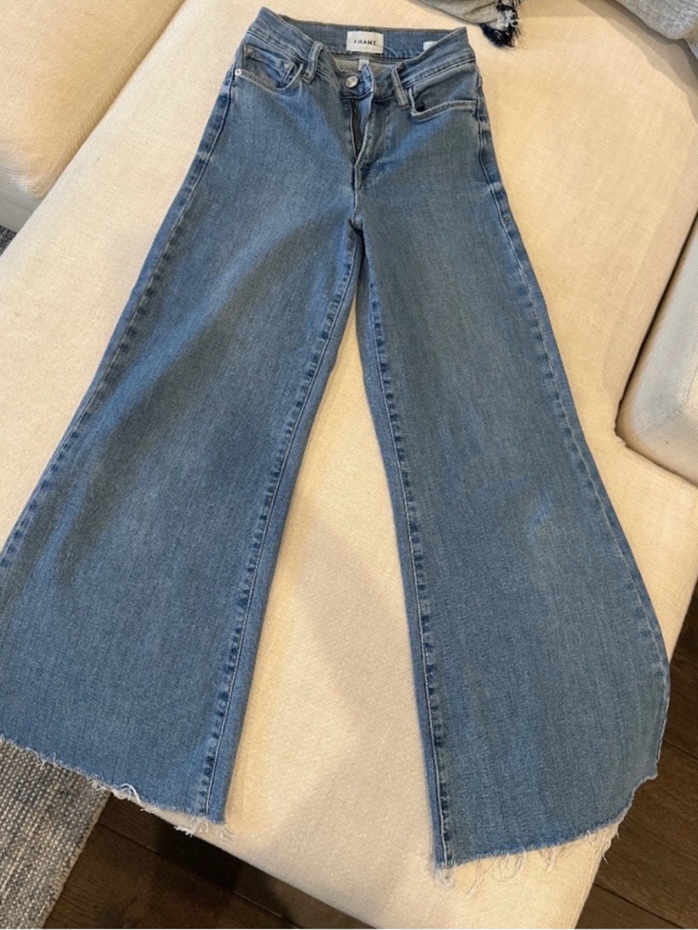 Frame Le Palazzo Crop Jean Wide Leg - Light Blue - Picture 2 of 2